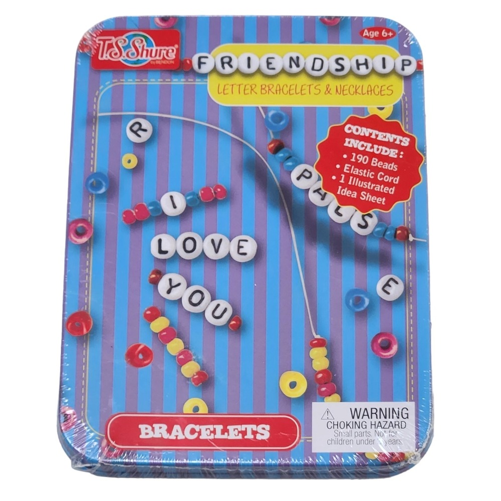 TS Shure by Bendon Friendship Letter Bracelets, Necklaces 190 Beads Elastic Cord